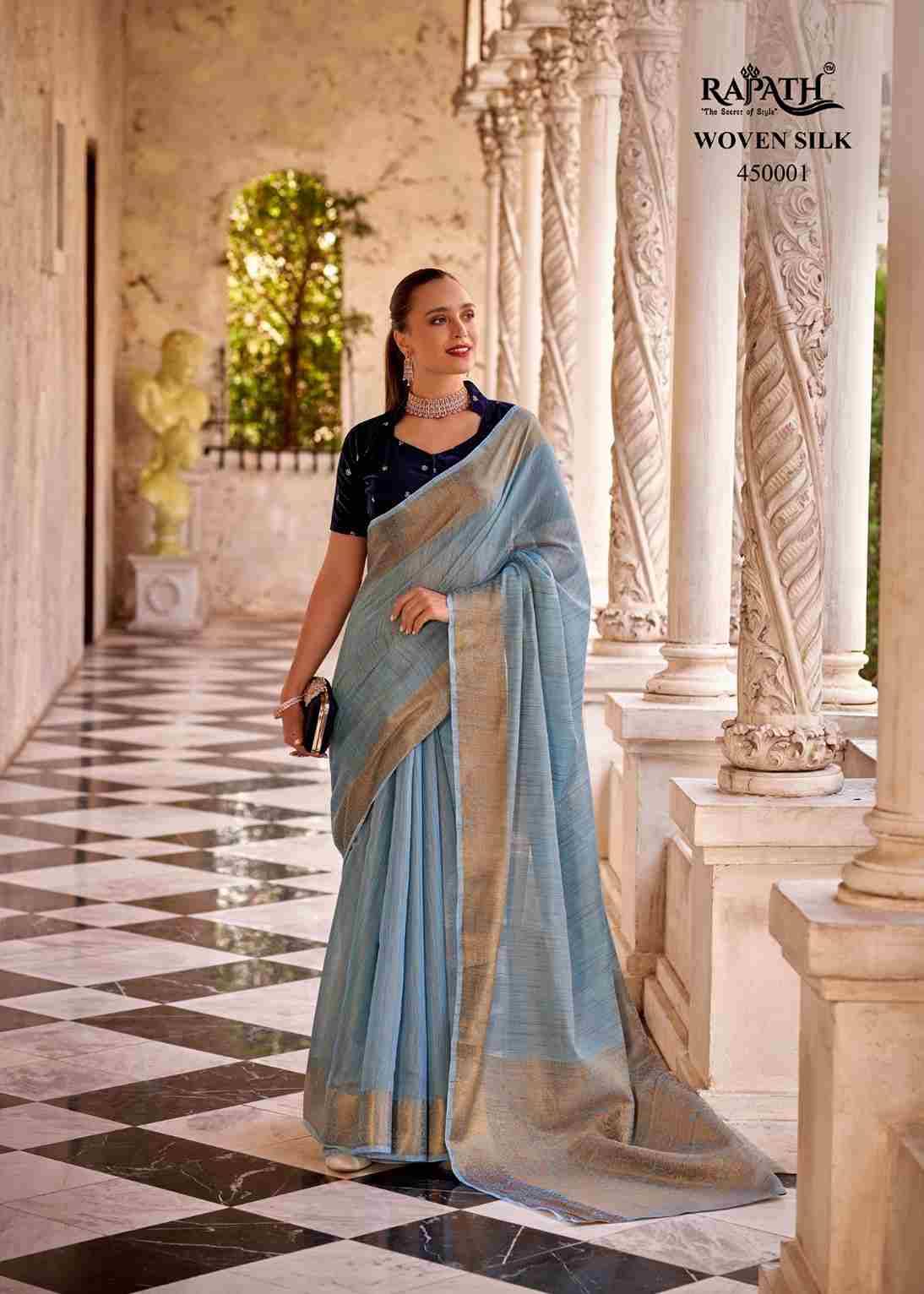 Delicate Silk By Rajpath 45001 To 450006 Series Indian Traditional Wear Collection Beautiful Stylish Fancy Colorful Party Wear & Occasional Wear Linen Silk Sarees At Wholesale Price