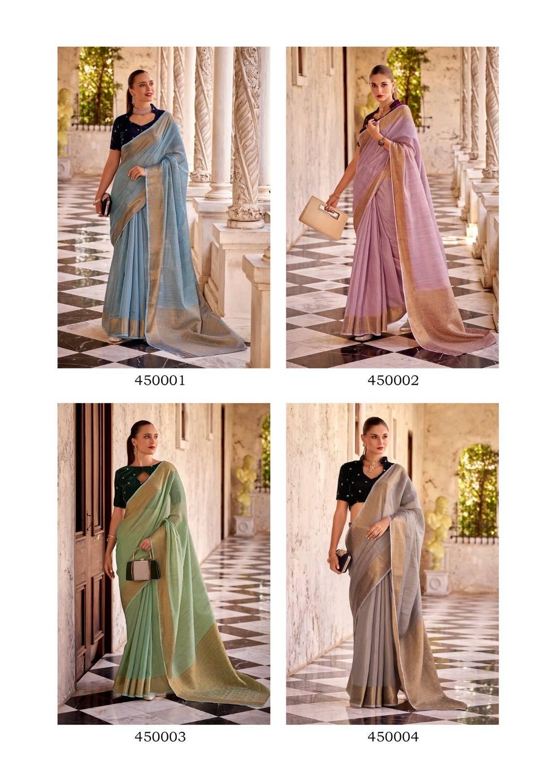 Delicate Silk By Rajpath 45001 To 450006 Series Indian Traditional Wear Collection Beautiful Stylish Fancy Colorful Party Wear & Occasional Wear Linen Silk Sarees At Wholesale Price