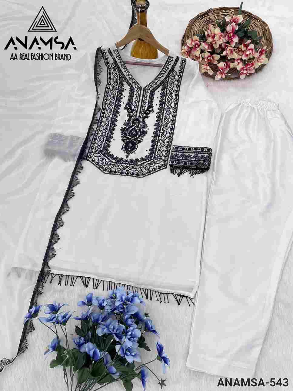 Anamsa Hit Design 543 By Fashid Wholesale Beautiful Pakistani Suits Colorful Stylish Fancy Casual Wear & Ethnic Wear Pure Faux Georgette Embroidered Dresses At Wholesale Price