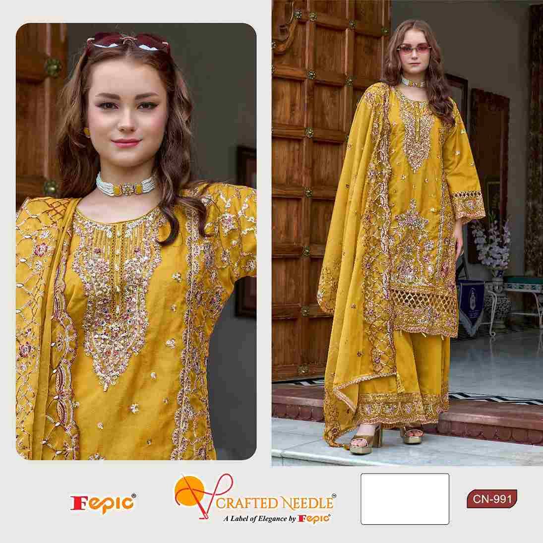 Fepic 991 Colours By Fepic 991-A To 991-C Series Beautiful Pakistani Suits Colorful Stylish Fancy Casual Wear & Ethnic Wear Organza Embroidered Dresses At Wholesale Price