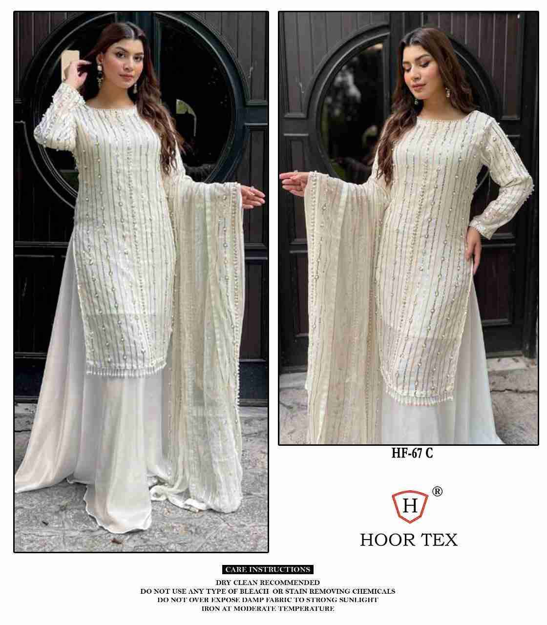 Hoor Tex Hit Design HF-67 Colours By Hoor Tex HF-67-A To HF-67-H Series Designer Festive Pakistani Suits Collection Beautiful Stylish Fancy Colorful Party Wear & Occasional Wear Heavy Georgette With Embroidered Dresses At Wholesale Price