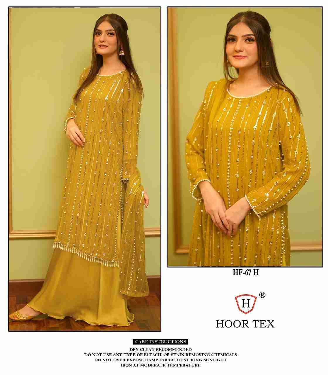 Hoor Tex Hit Design HF-67 Colours By Hoor Tex HF-67-A To HF-67-H Series Designer Festive Pakistani Suits Collection Beautiful Stylish Fancy Colorful Party Wear & Occasional Wear Heavy Georgette With Embroidered Dresses At Wholesale Price