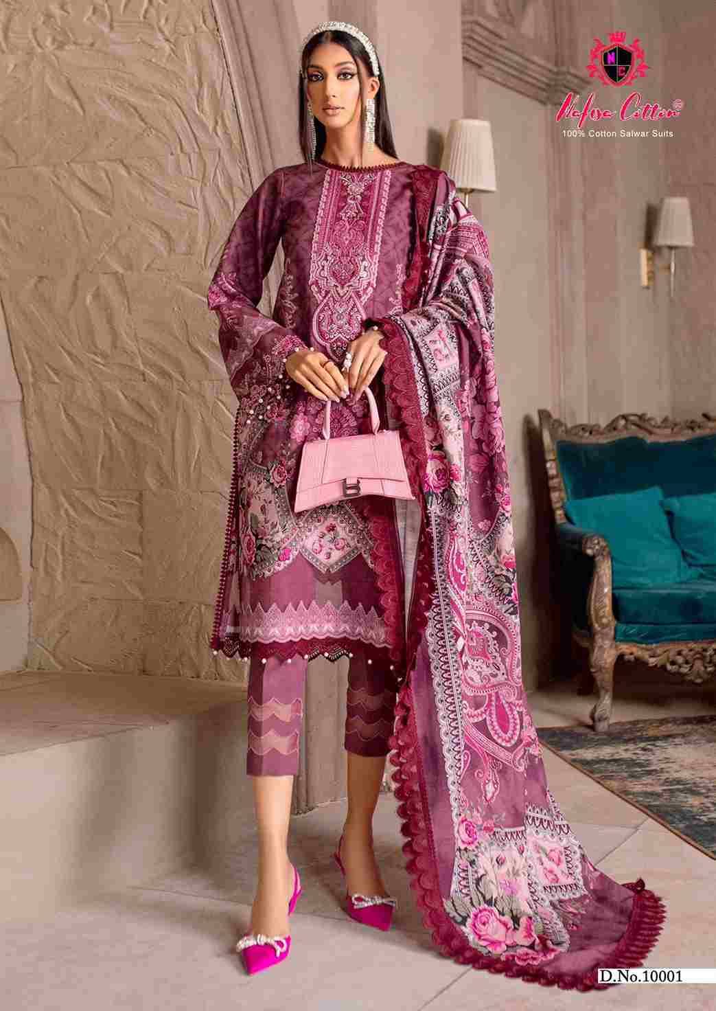 Safina Vol-10 By Nafisa Cotton 10001 To 10006 Series Beautiful Festive Suits Colorful Stylish Fancy Casual Wear & Ethnic Wear Pure Cotton Embroidered Dresses At Wholesale Price