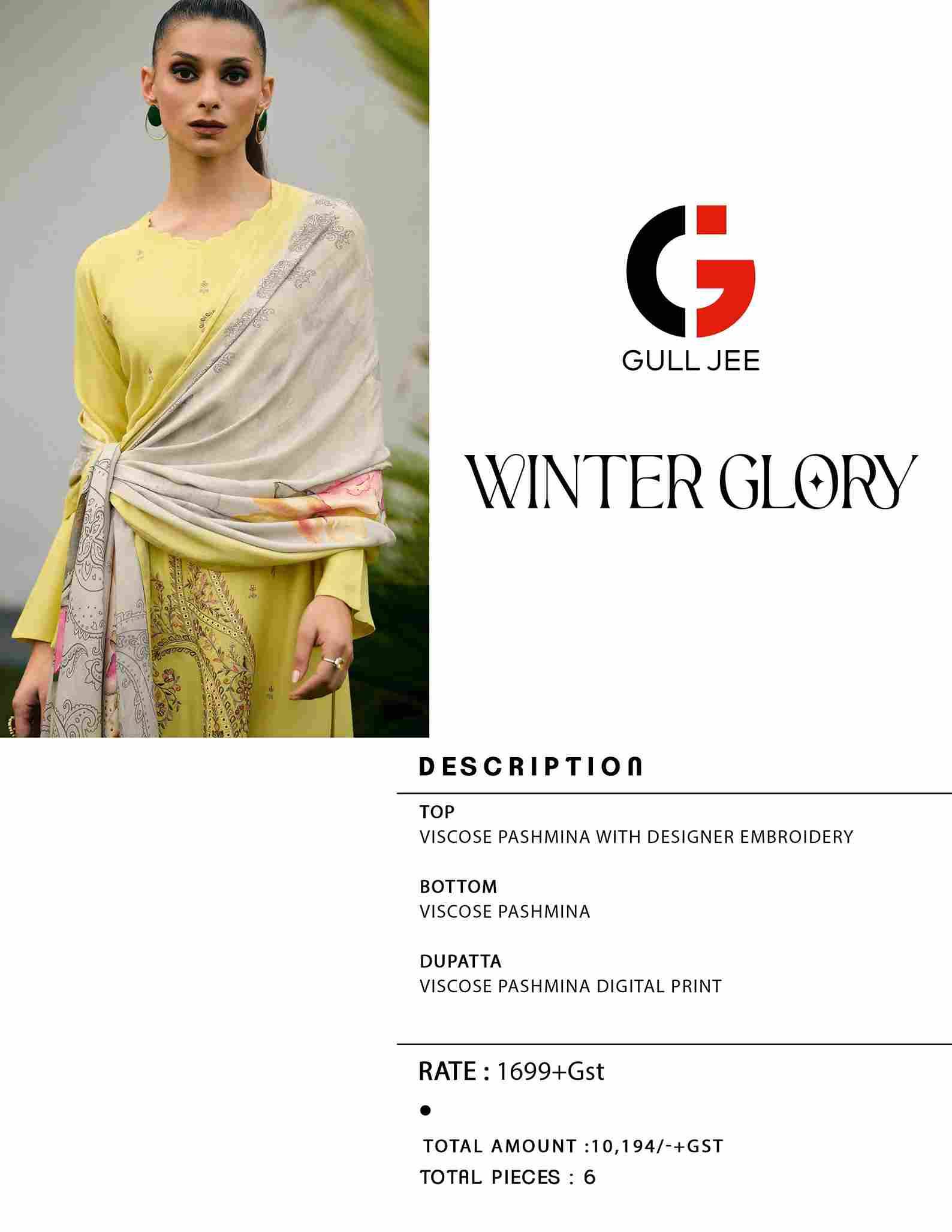 Winter Glory By Gull Jee 1001 To 1006 Series Beautiful Festive Suits Colorful Stylish Fancy Casual Wear & Ethnic Wear Viscose Pashmina Embroidered Dresses At Wholesale Price