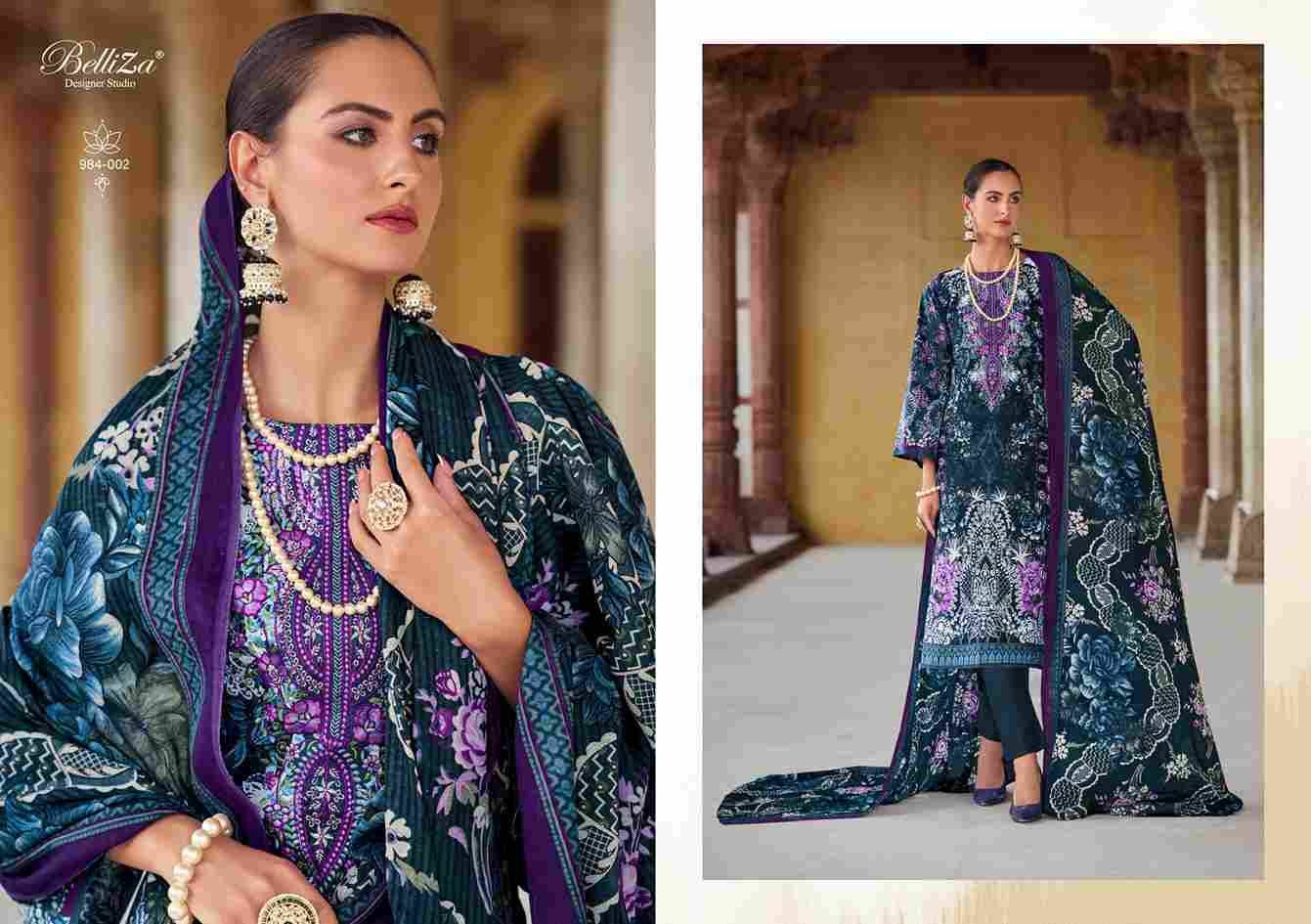 Riwayat Vol-5 By Belliza 984-001 To 984-008 Series Beautiful Festive Suits Stylish Fancy Colorful Casual Wear & Ethnic Wear Pure Viscose Rayon Print Dresses At Wholesale Price