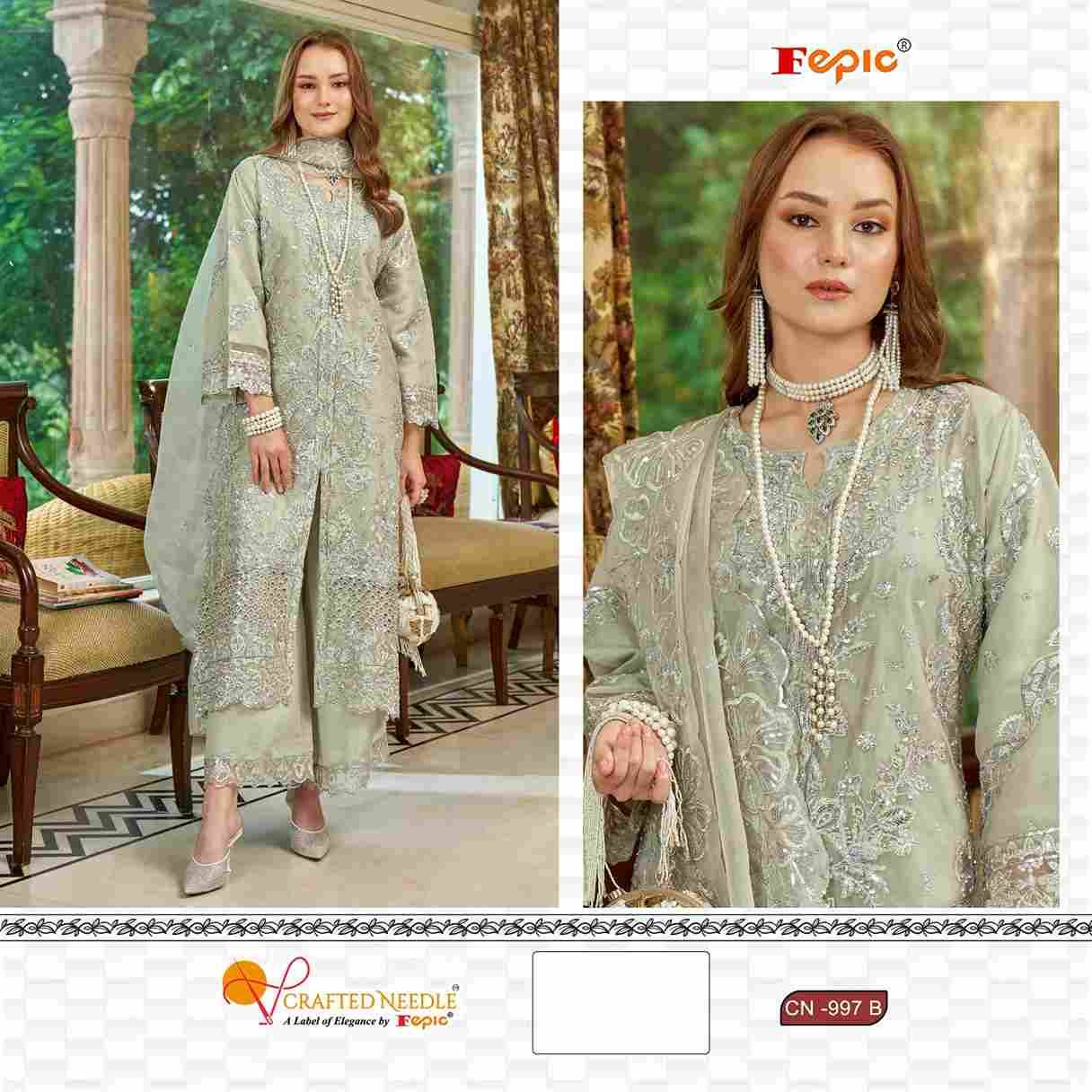 Fepic 997 Colours By Fepic 997-A To 997-C Series Beautiful Pakistani Suits Colorful Stylish Fancy Casual Wear & Ethnic Wear Organza Embroidered Dresses At Wholesale Price