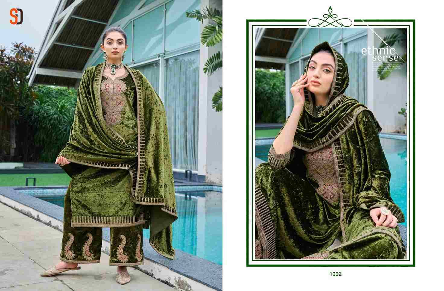 Shahzadi By Shraddha Designer 1001 To 1004 Series Beautiful Pakistani Suits Colorful Stylish Fancy Casual Wear & Ethnic Wear Pure Velvet Embroidered Dresses At Wholesale Price