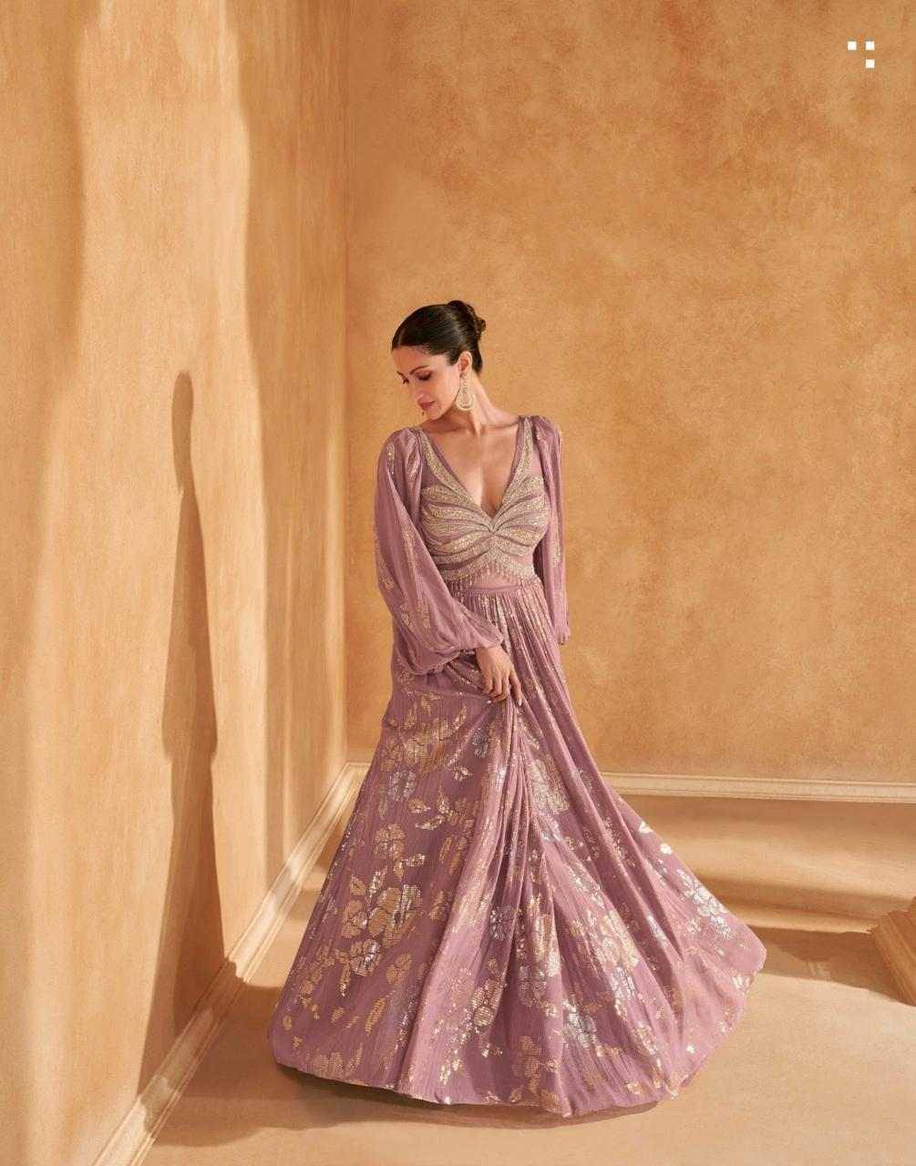 Adah By Sayuri 5629 To 5631 Series Designer Stylish Fancy Colorful Beautiful Party Wear & Ethnic Wear Collection Chinnon Silk Gown At Wholesale Price