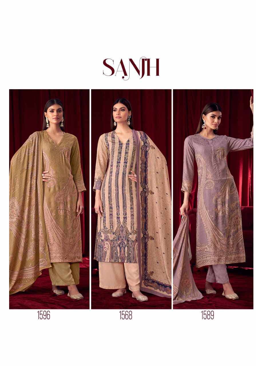 Sanjh By Itrana Beautiful Festive Suits Colorful Stylish Fancy Casual Wear & Ethnic Wear Staple Twill Dresses At Wholesale Price