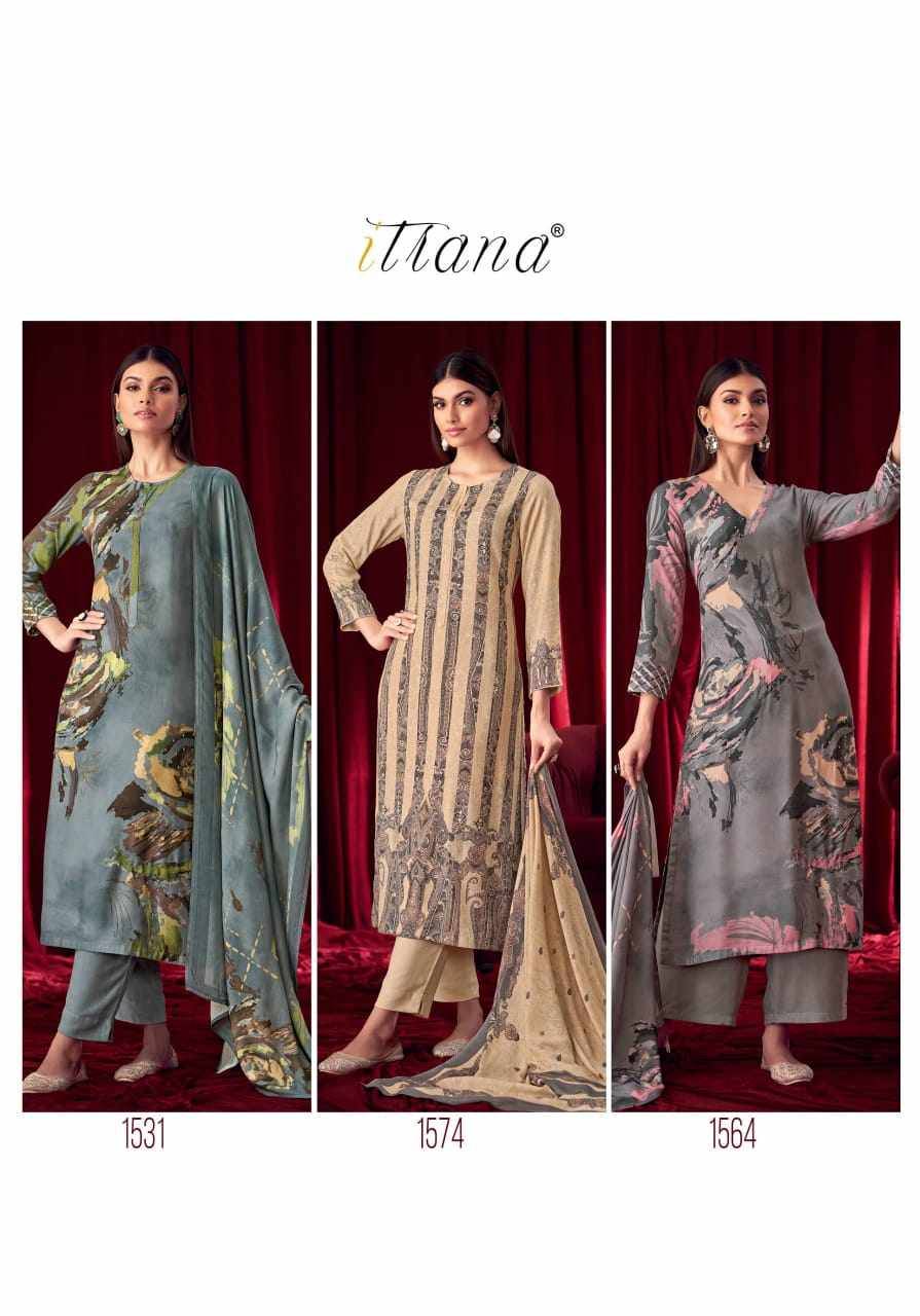 Sanjh By Itrana Beautiful Festive Suits Colorful Stylish Fancy Casual Wear & Ethnic Wear Staple Twill Dresses At Wholesale Price