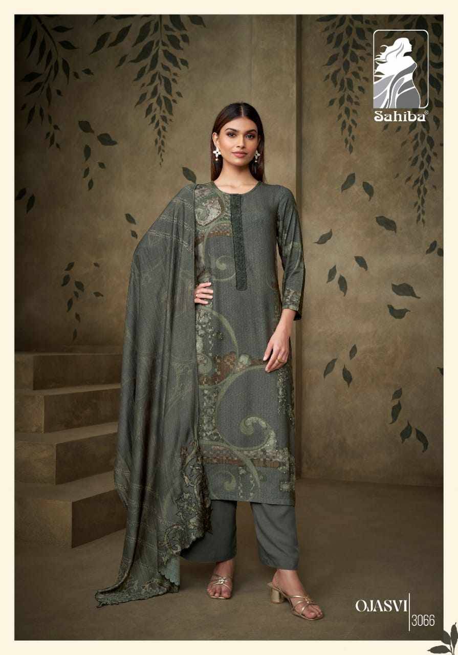 Ojasvi By Sahiba Fabrics Beautiful Festive Suits Colorful Stylish Fancy Casual Wear & Ethnic Wear Staple Twill Dresses At Wholesale Price