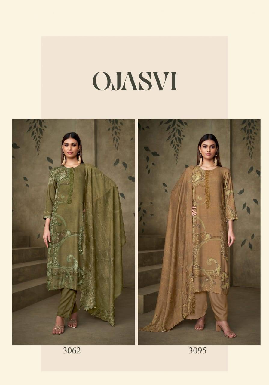 Ojasvi By Sahiba Fabrics Beautiful Festive Suits Colorful Stylish Fancy Casual Wear & Ethnic Wear Staple Twill Dresses At Wholesale Price