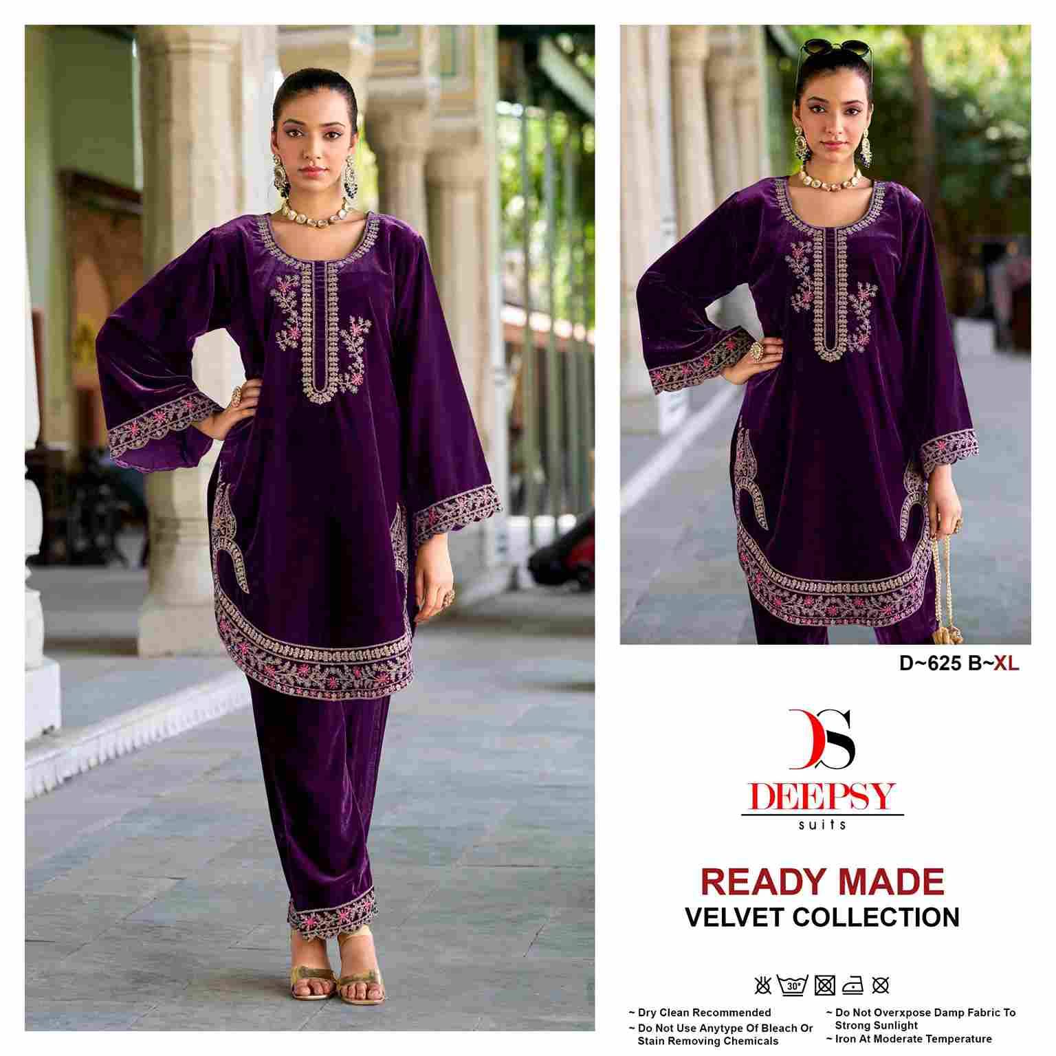 Deepsy Hit Design 625 Colours By Deepsy Suits 625-A To 625-D Series Designer Pakistani Suits Collection Beautiful Stylish Fancy Colorful Party Wear & Occasional Wear Velvet Kurtis With Bottom At Wholesale Price