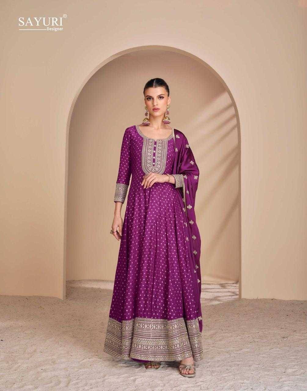 Leela By Sayuri 5665 To 5667 Series Designer Stylish Fancy Colorful Beautiful Party Wear & Ethnic Wear Collection Viscose Jacquard Silk Gown With Bottom At Wholesale Price