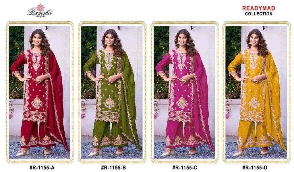 Ramsha 1155 Colours By Ramsha 1155-A To 1155-D Series Beautiful Pakistani Suits Colorful Stylish Fancy Casual Wear & Ethnic Wear Chinnon Dresses At Wholesale Price