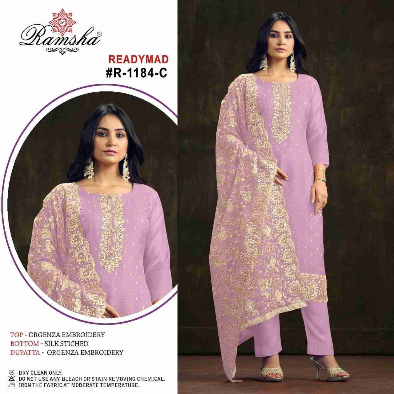 Ramsha 1184 Colours By Ramsha 1184-A To 1184-D Series Beautiful Pakistani Suits Colorful Stylish Fancy Casual Wear & Ethnic Wear Organza Dresses At Wholesale Price