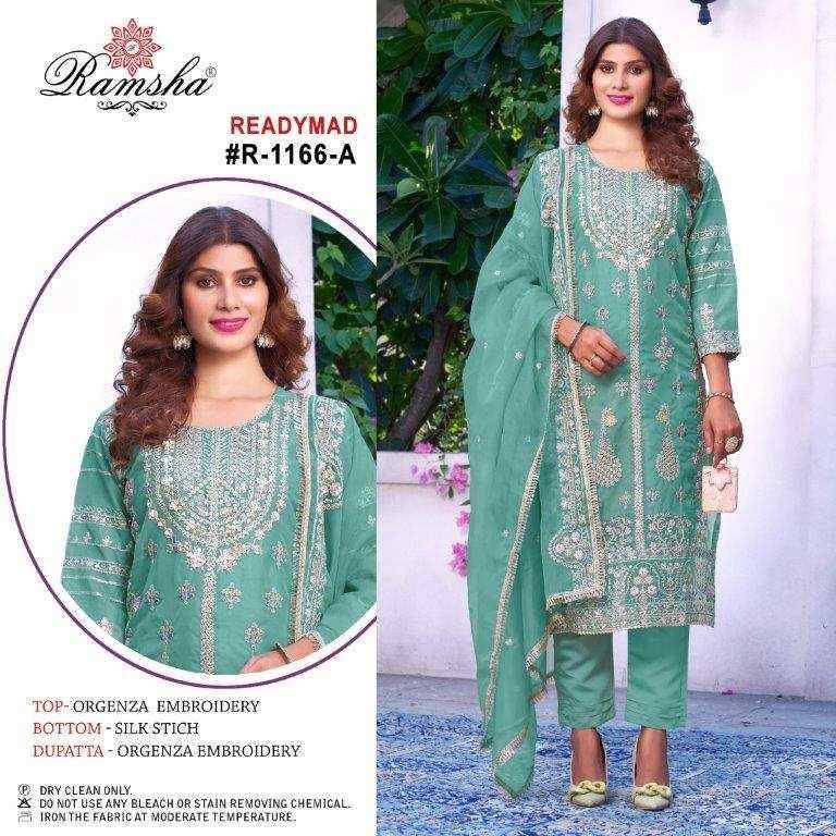 Ramsha 1166 Colours By Ramsha 1166-A To 1166-D Series Beautiful Pakistani Suits Colorful Stylish Fancy Casual Wear & Ethnic Wear Organza Dresses At Wholesale Price