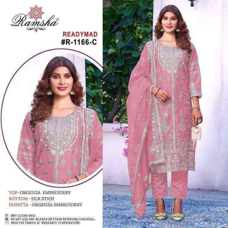 Ramsha 1166 Colours By Ramsha 1166-A To 1166-D Series Beautiful Pakistani Suits Colorful Stylish Fancy Casual Wear & Ethnic Wear Organza Dresses At Wholesale Price