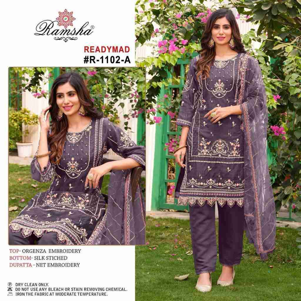 Ramsha 1102 Colours By Ramsha 1102-A To 1102-D Series Beautiful Pakistani Suits Colorful Stylish Fancy Casual Wear & Ethnic Wear Organza Dresses At Wholesale Price