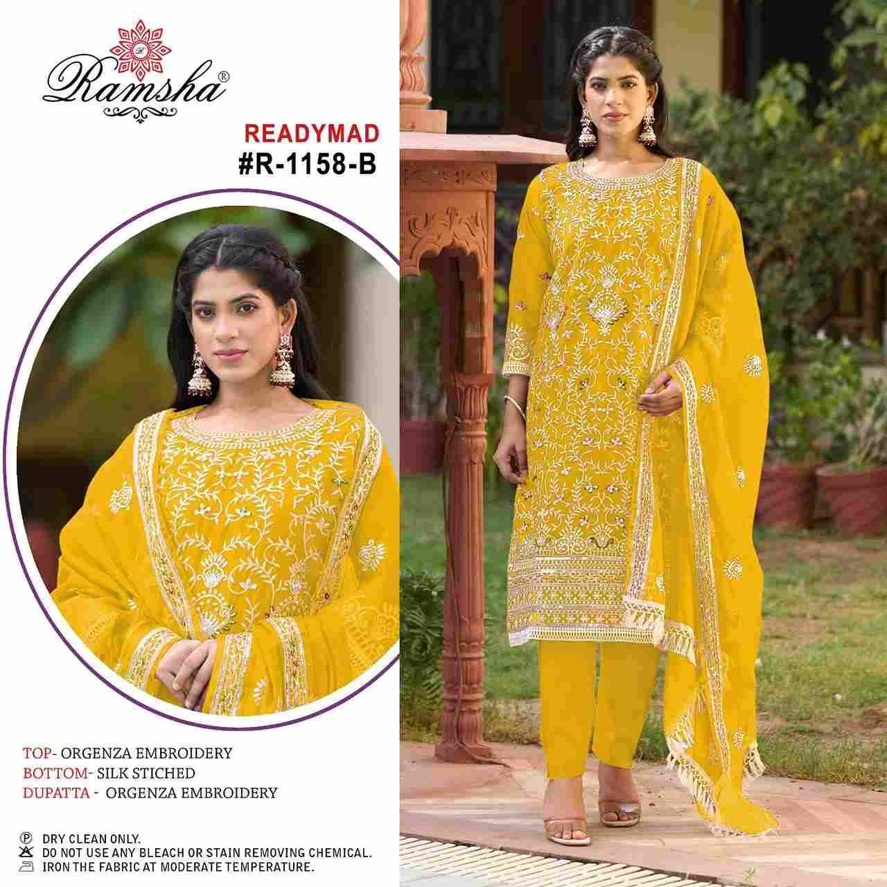 Ramsha 1158 Colours By Ramsha 1158-A To 1158-D Series Beautiful Pakistani Suits Colorful Stylish Fancy Casual Wear & Ethnic Wear Organza Dresses At Wholesale Price