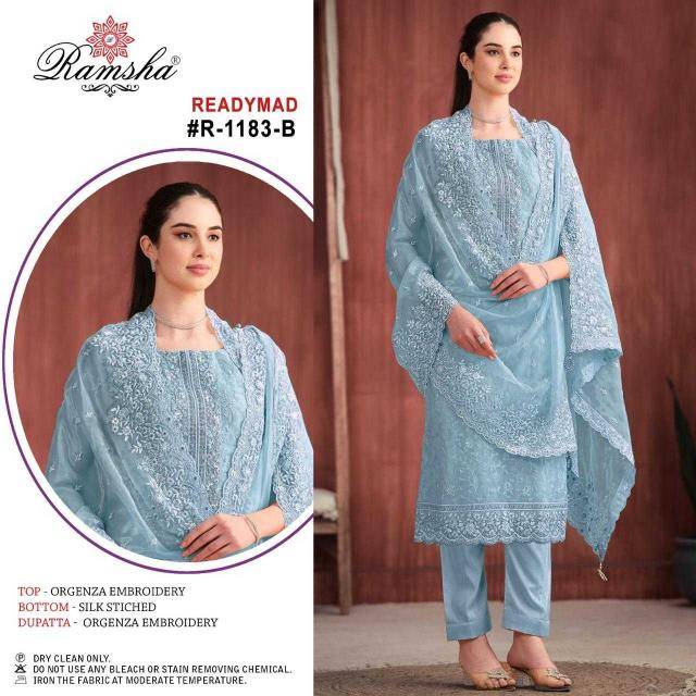 Ramsha 1183 Colours By Ramsha 1183-A To 1183-D Series Beautiful Pakistani Suits Colorful Stylish Fancy Casual Wear & Ethnic Wear Organza Dresses At Wholesale Price