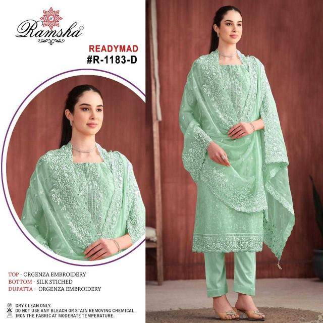 Ramsha 1183 Colours By Ramsha 1183-A To 1183-D Series Beautiful Pakistani Suits Colorful Stylish Fancy Casual Wear & Ethnic Wear Organza Dresses At Wholesale Price