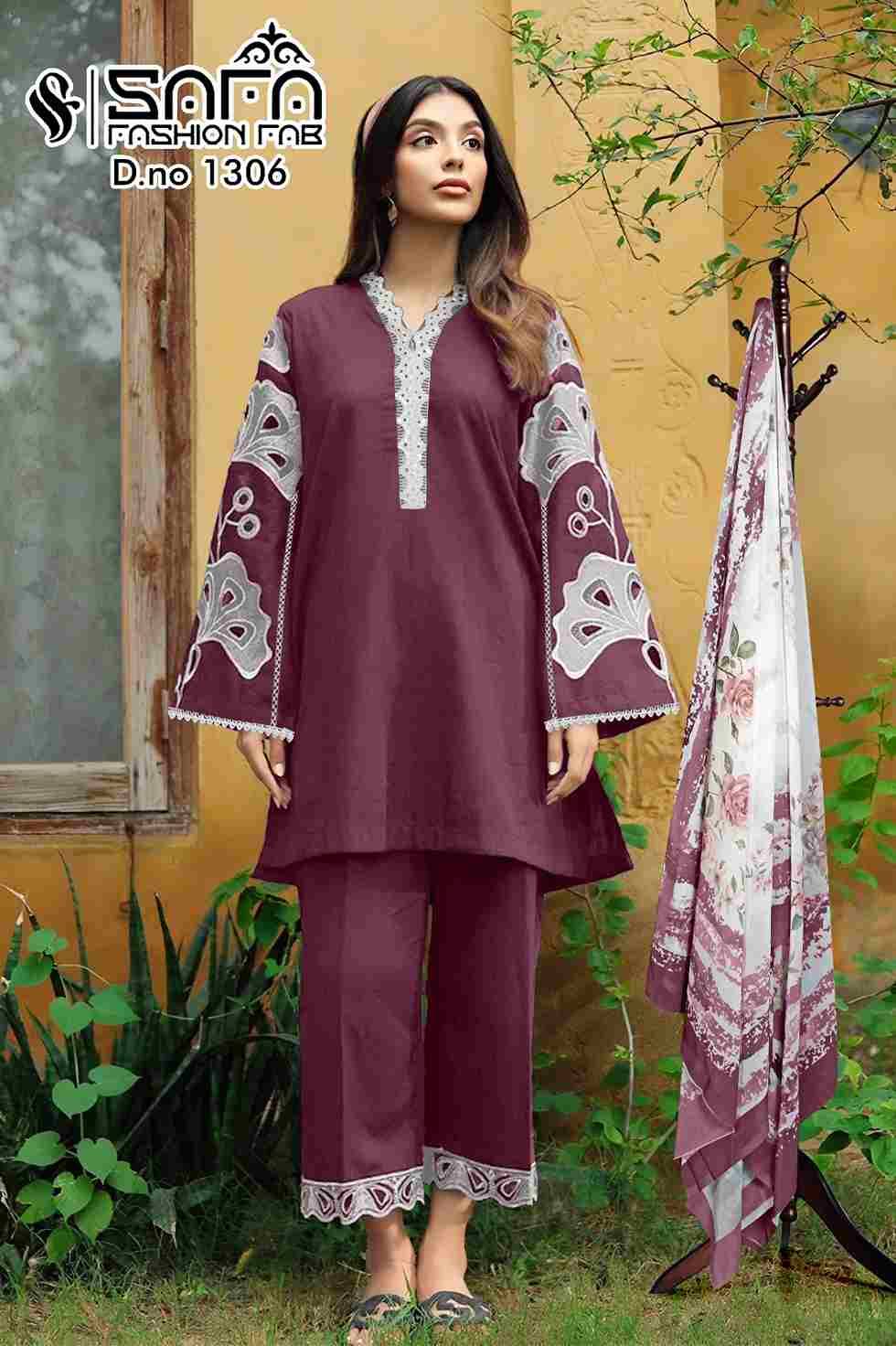 Safa 1306 Colours By Safa Fashion 1306-A To 1306-C Series Beautiful Pakistani Suits Colorful Stylish Fancy Casual Wear & Ethnic Wear Heavy Fancy Dresses At Wholesale Price