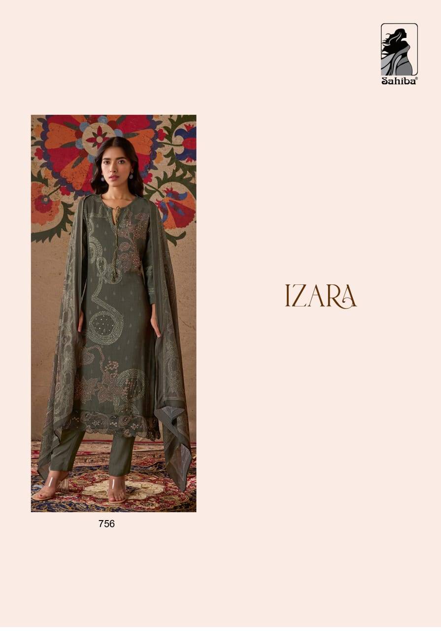 Izara By Sahiba Fabrics Beautiful Festive Suits Colorful Stylish Fancy Casual Wear & Ethnic Wear Staple Twill Dresses At Wholesale Price