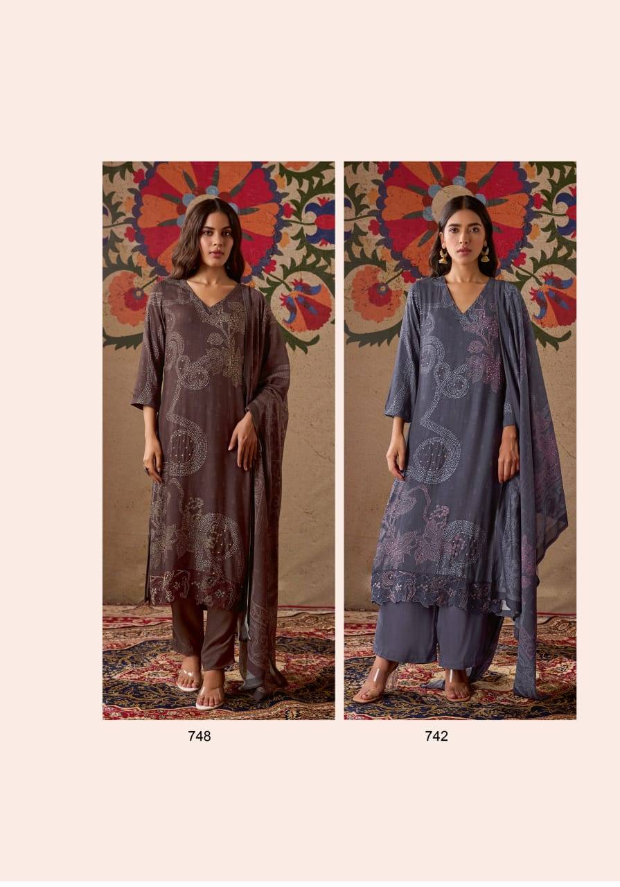 Izara By Sahiba Fabrics Beautiful Festive Suits Colorful Stylish Fancy Casual Wear & Ethnic Wear Staple Twill Dresses At Wholesale Price