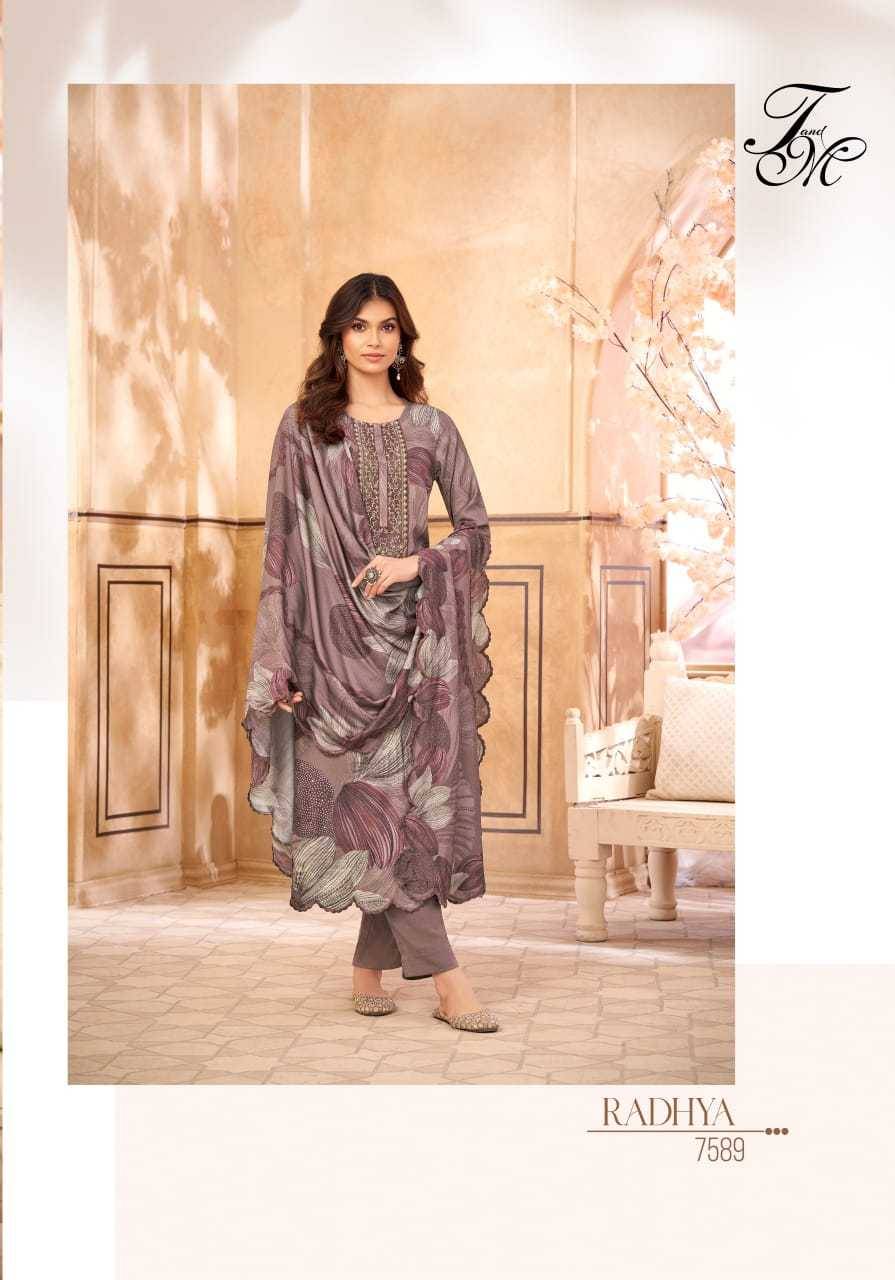 Radhya By T And M Designer Studio Beautiful Festive Suits Colorful Stylish Fancy Casual Wear & Ethnic Wear Staple Twill Dresses At Wholesale Price