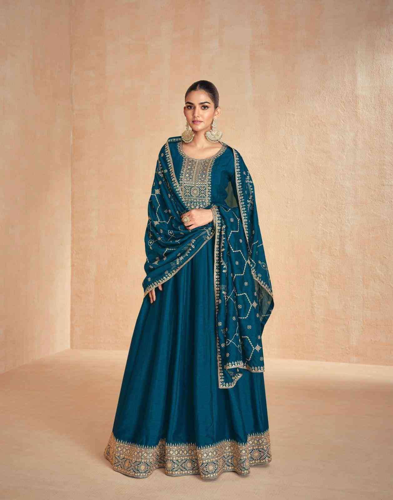 Tanisha By Aashirwad Creation 10099 To 10103 Series Designer Stylish Fancy Colorful Beautiful Party Wear & Ethnic Wear Collection Silk Gowns With Dupatta At Wholesale Price