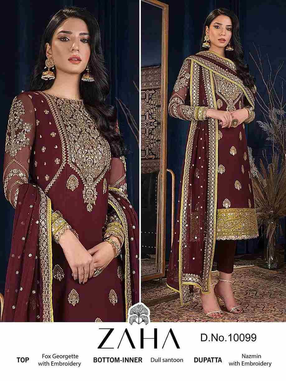 Zaha-10099 By Zaha Pakistani Suits Beautiful Fancy Colorful Stylish Party Wear & Occasional Wear Faux Georgette With Embroidery Dresses At Wholesale Price