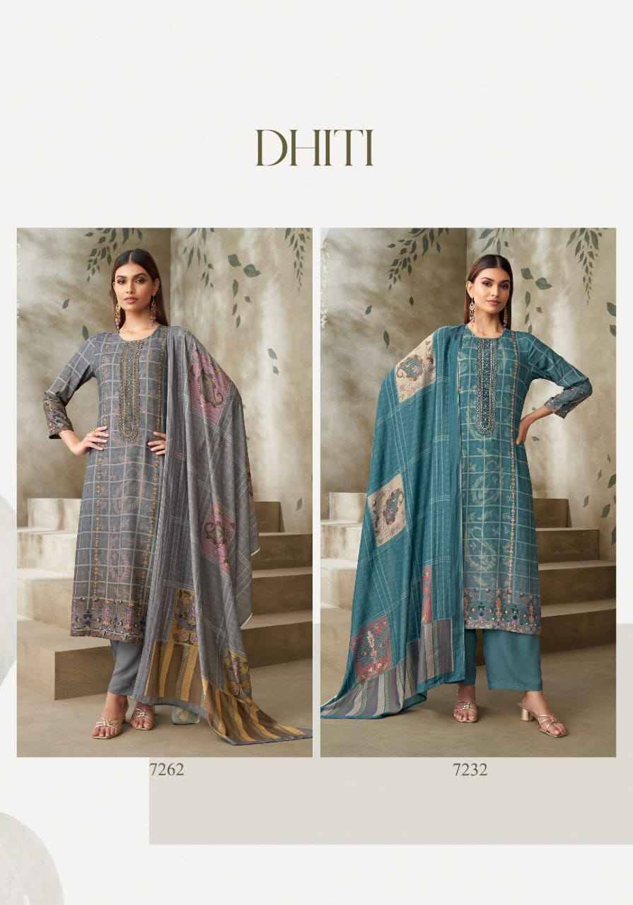 Dhiti By Sahiba Fabrics Beautiful Festive Suits Colorful Stylish Fancy Casual Wear & Ethnic Wear Staple Twill Dresses At Wholesale Price