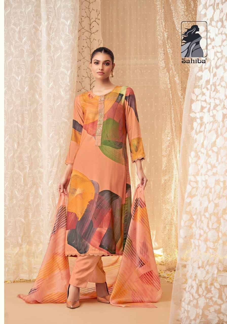 Nazma By Sahiba Fabrics Beautiful Festive Suits Colorful Stylish Fancy Casual Wear & Ethnic Wear Staple Twill Dresses At Wholesale Price