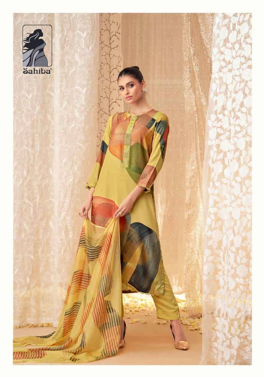 Nazma By Sahiba Fabrics Beautiful Festive Suits Colorful Stylish Fancy Casual Wear & Ethnic Wear Staple Twill Dresses At Wholesale Price