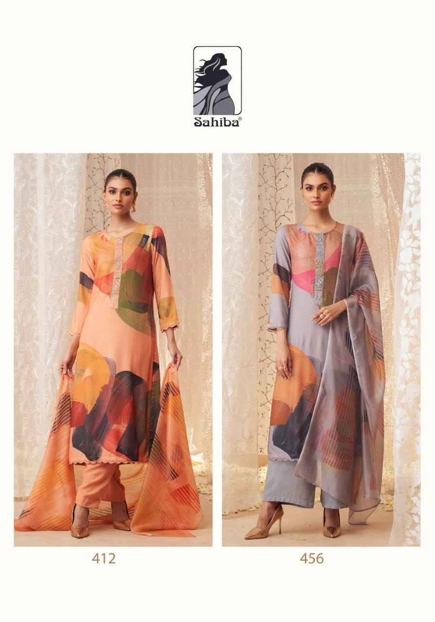 Nazma By Sahiba Fabrics Beautiful Festive Suits Colorful Stylish Fancy Casual Wear & Ethnic Wear Staple Twill Dresses At Wholesale Price