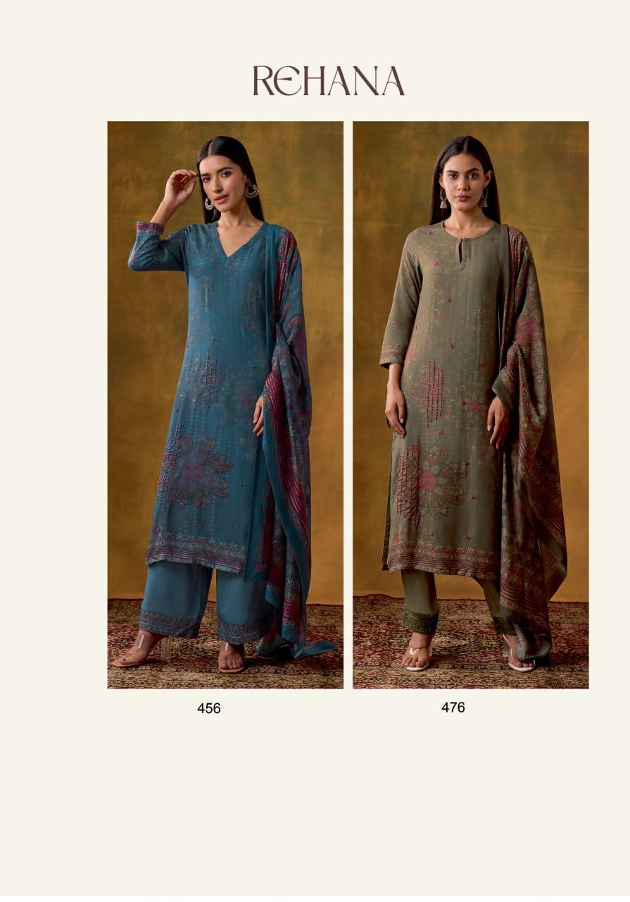 Rehana By Sahiba Fabrics Beautiful Festive Suits Colorful Stylish Fancy Casual Wear & Ethnic Wear Staple Twill Dresses At Wholesale Price