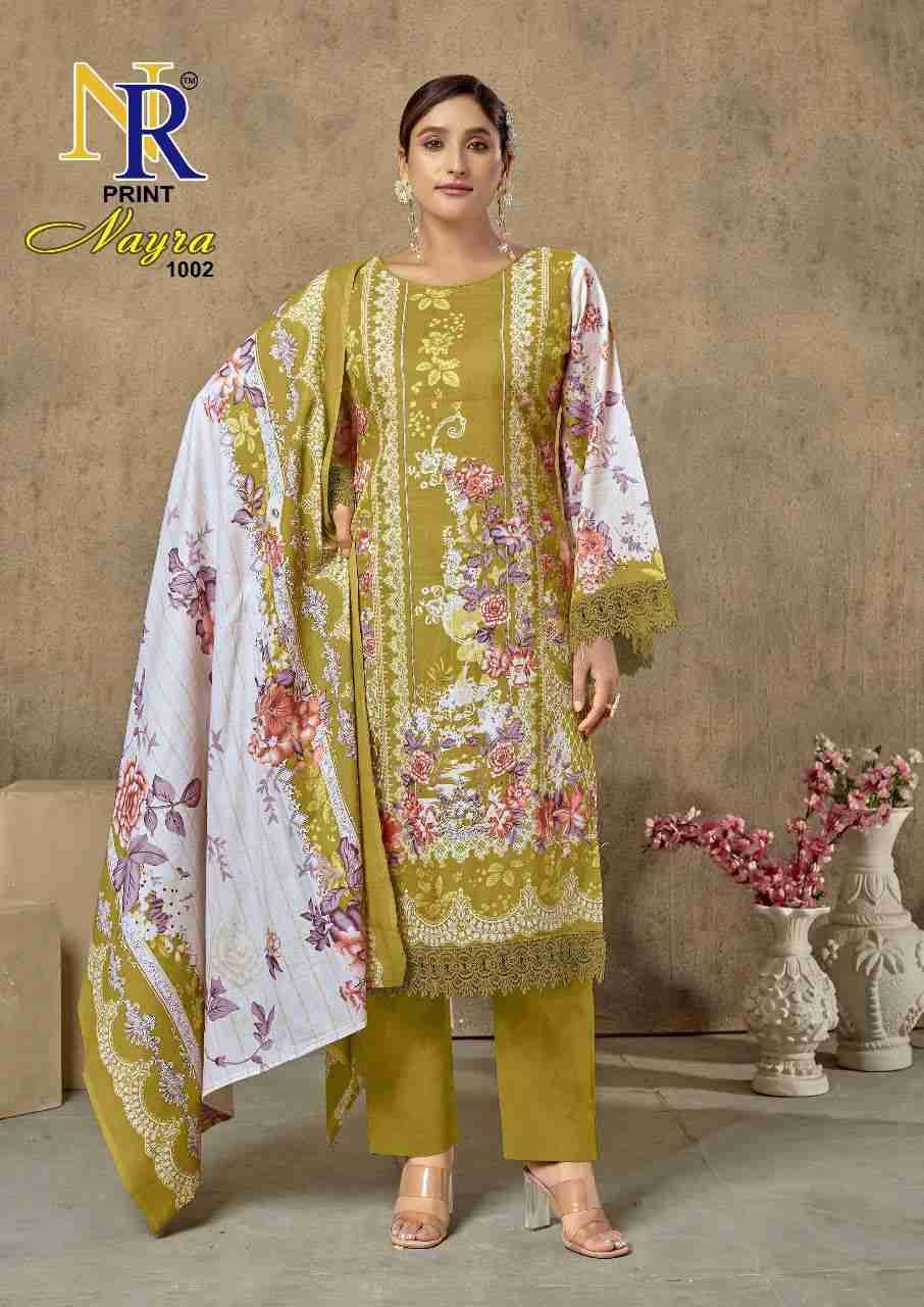 Nayra By NR Print 1001 To 1008 Series Beautiful Stylish Festive Suits Fancy Colorful Casual Wear & Ethnic Wear & Ready To Wear Heavy Lawn Cotton Print Dresses At Wholesale Price