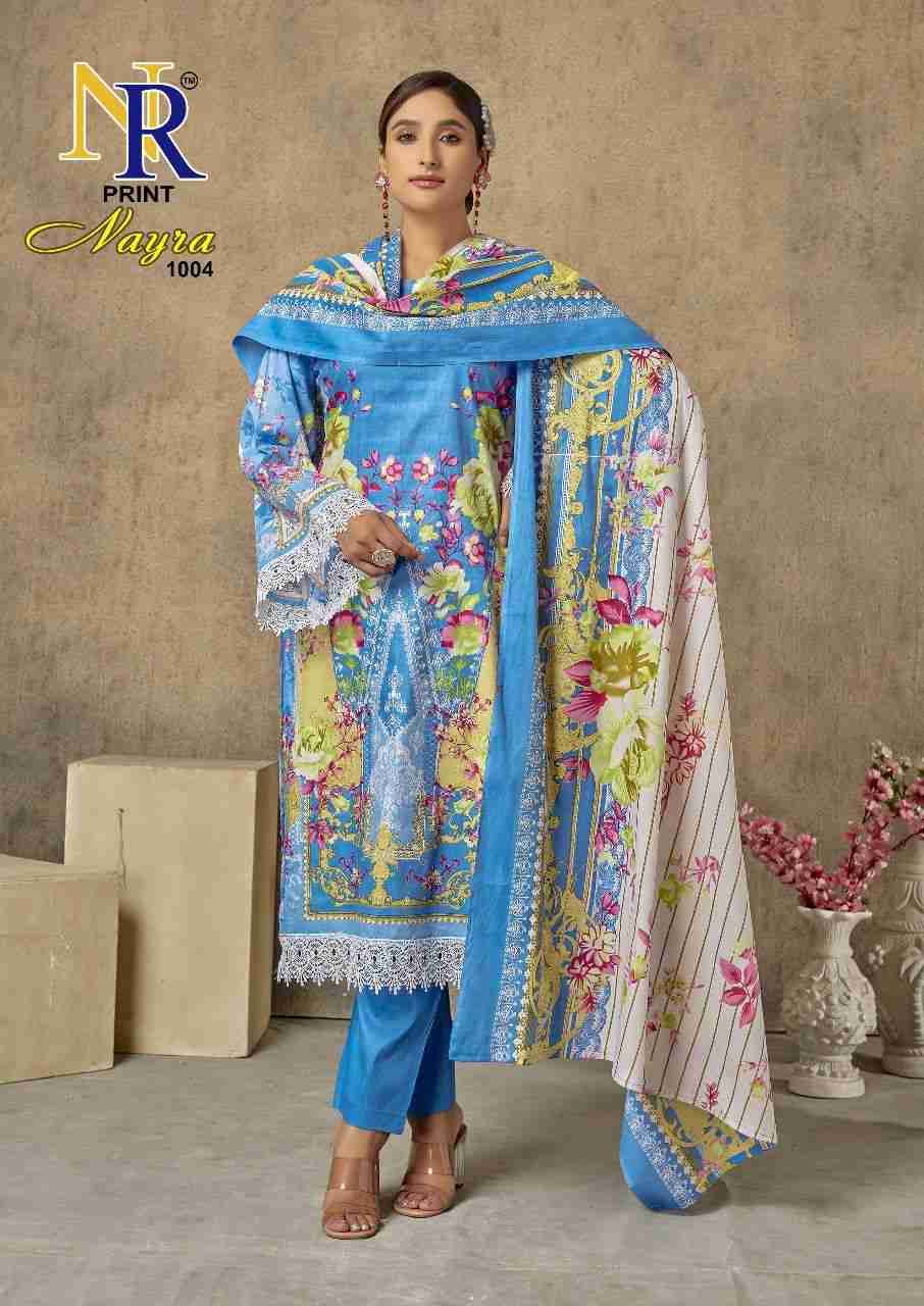 Nayra By NR Print 1001 To 1008 Series Beautiful Stylish Festive Suits Fancy Colorful Casual Wear & Ethnic Wear & Ready To Wear Heavy Lawn Cotton Print Dresses At Wholesale Price