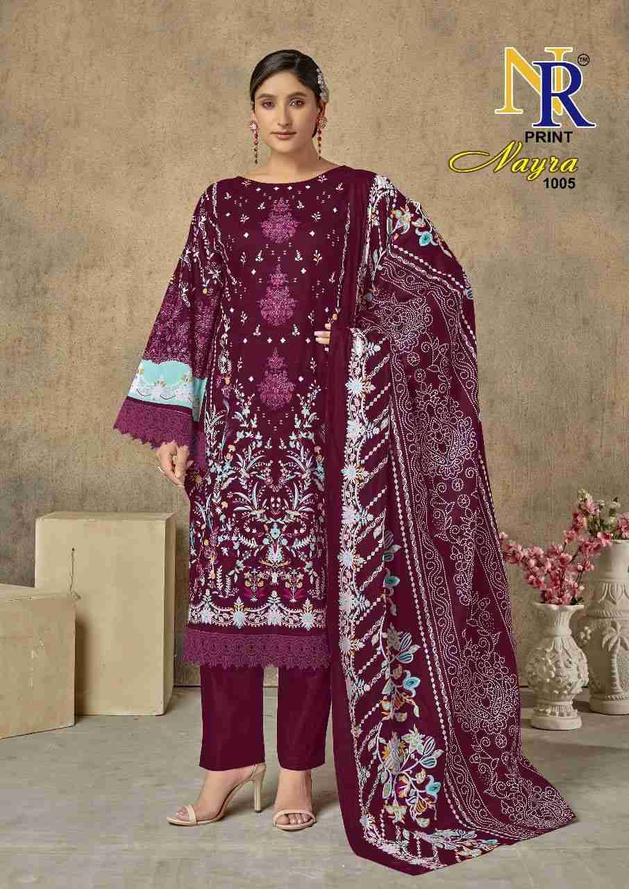 Nayra By NR Print 1001 To 1008 Series Beautiful Stylish Festive Suits Fancy Colorful Casual Wear & Ethnic Wear & Ready To Wear Heavy Lawn Cotton Print Dresses At Wholesale Price