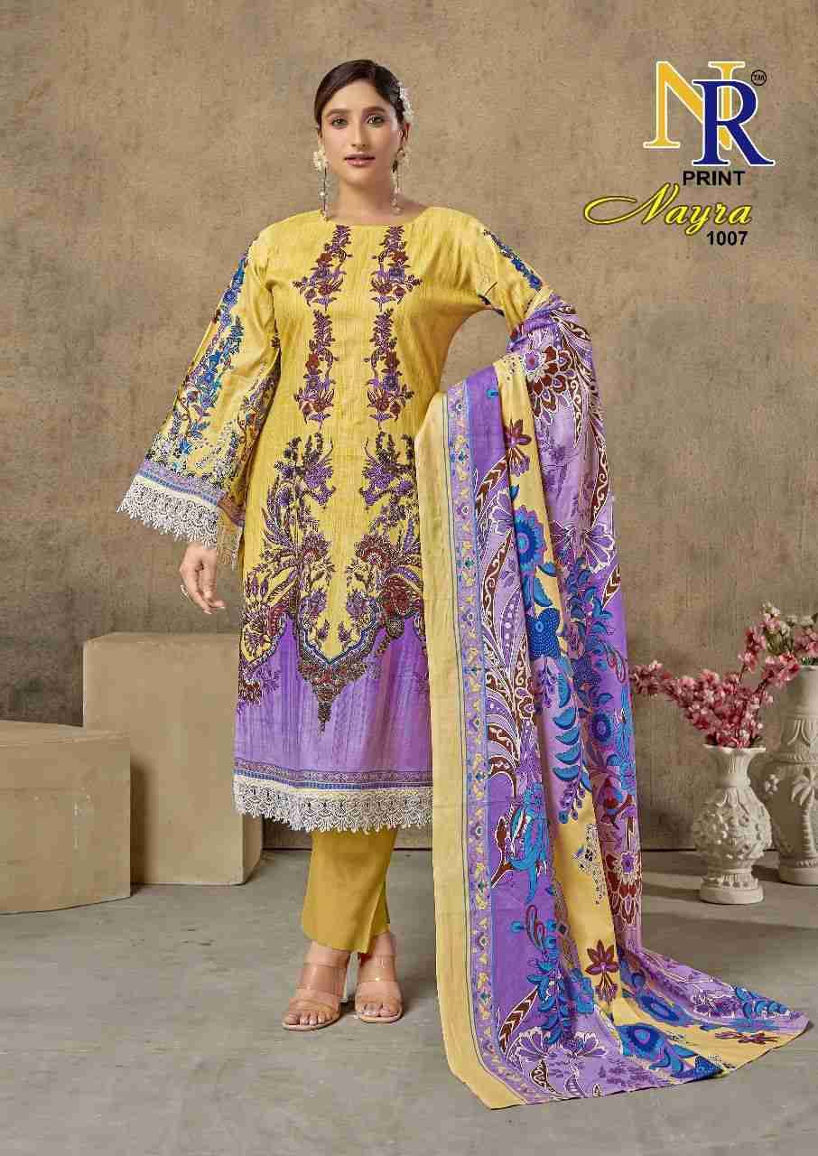 Nayra By NR Print 1001 To 1008 Series Beautiful Stylish Festive Suits Fancy Colorful Casual Wear & Ethnic Wear & Ready To Wear Heavy Lawn Cotton Print Dresses At Wholesale Price