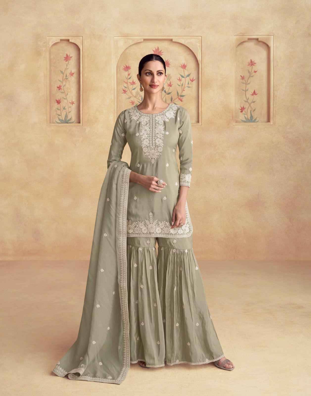 Simar By Aashirwad Creation 10106 To 10108 Series Beautiful Sharara Suits Colorful Stylish Fancy Casual Wear & Ethnic Wear Silk Embroidered Dresses At Wholesale Price