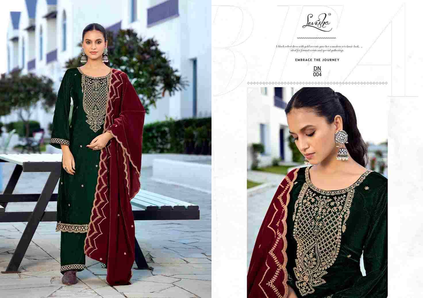 Kashida By Levisha 001 To 006 Series Festive Suits Beautiful Fancy Colorful Stylish Party Wear & Occasional Wear Pure Velvet Dresses At Wholesale Price