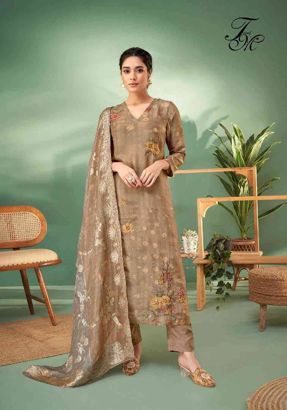 Kaseesh By T And M Designer Studio Beautiful Festive Suits Colorful Stylish Fancy Casual Wear & Ethnic Wear Simmer Tissue Dresses At Wholesale Price