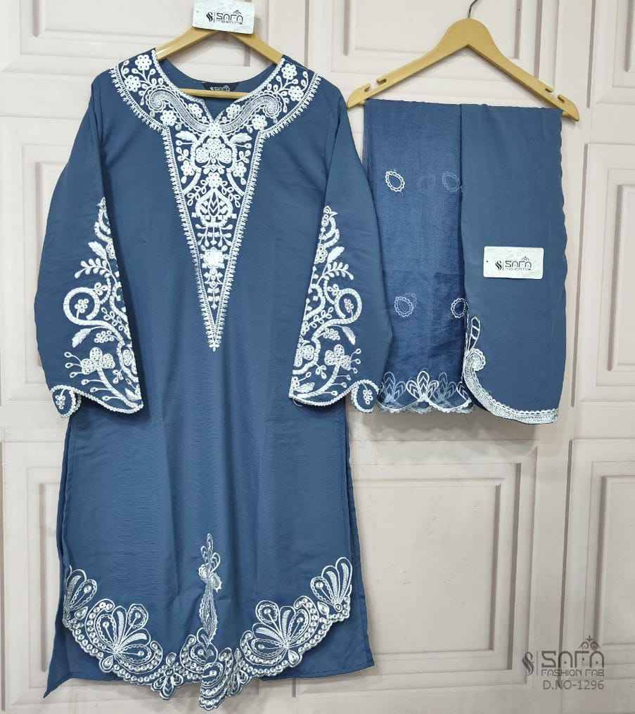 Safa 1296 Colours By Safa Fashion 1296-A To 1296-C Series Beautiful Pakistani Suits Colorful Stylish Fancy Casual Wear & Ethnic Wear Fancy Dresses At Wholesale Price