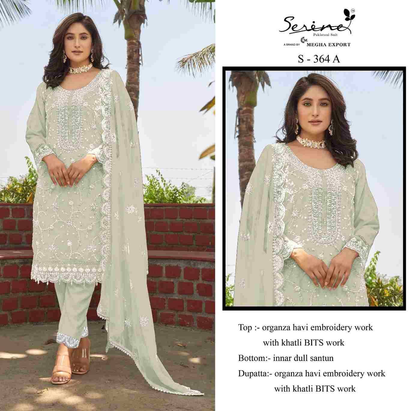 Serene Hit Design S-364 Colours By Serene S-364-A To S-364-D Series Designer Pakistani Suits Beautiful Fancy Colorful Stylish Party Wear & Occasional Wear Organza Embroidered Dresses At Wholesale Price