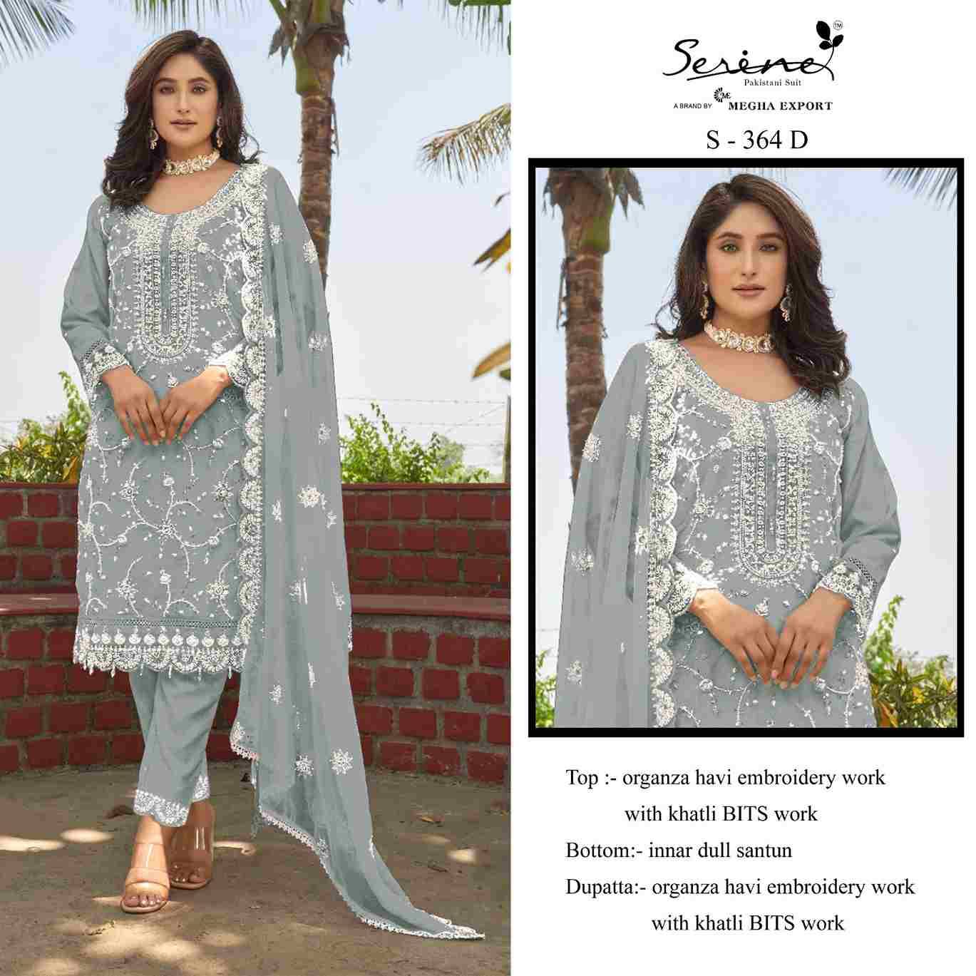 Serene Hit Design S-364 Colours By Serene S-364-A To S-364-D Series Designer Pakistani Suits Beautiful Fancy Colorful Stylish Party Wear & Occasional Wear Organza Embroidered Dresses At Wholesale Price