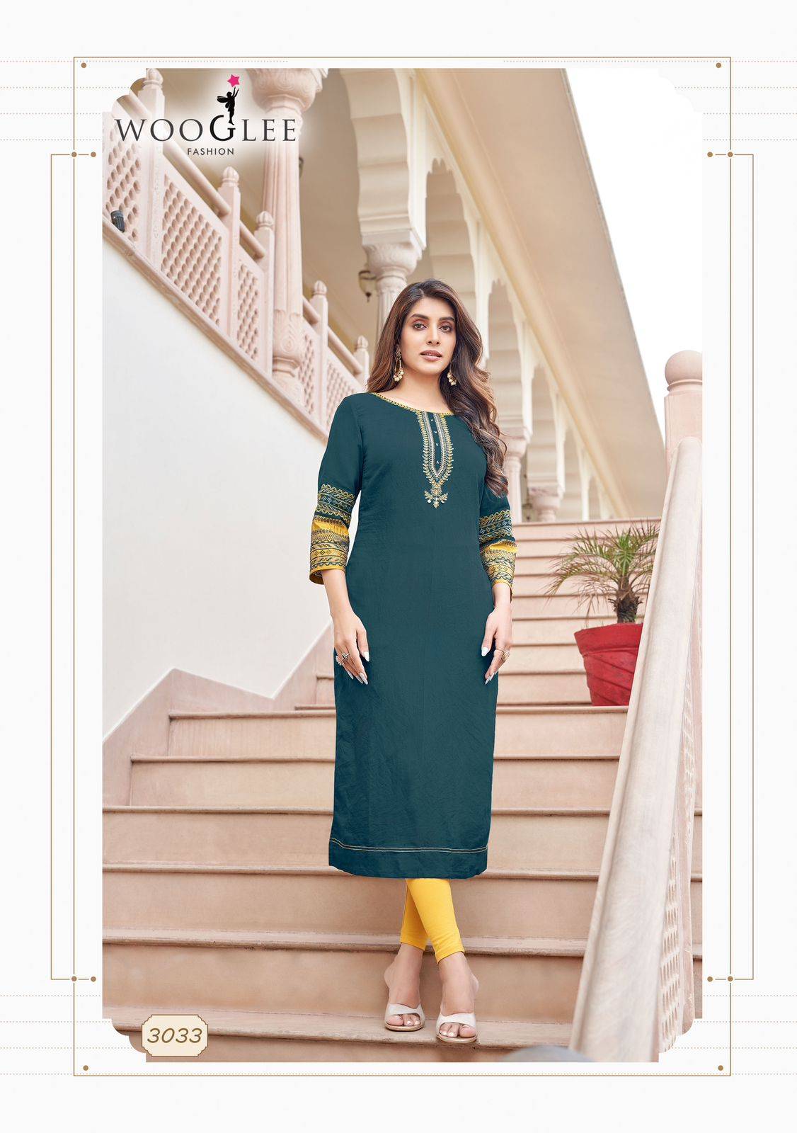 Salonee Vol-7 By Wooglee 3031 To 3036 Series Designer Stylish Fancy Colorful Beautiful Party Wear & Ethnic Wear Collection Rayon With Work Kurtis At Wholesale Price