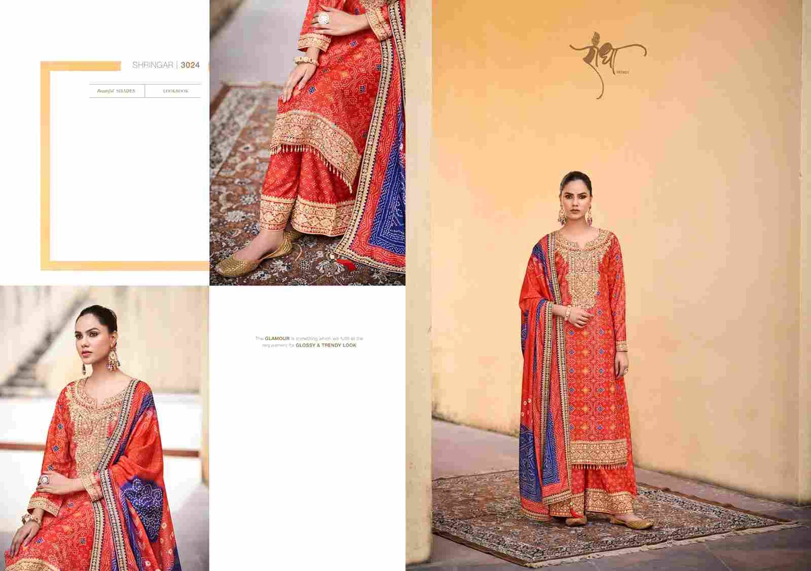 Shringar By Radha Trendz 3021 To 3024 Series Beautiful Festive Suits Colorful Stylish Fancy Casual Wear & Ethnic Wear Chinnon Embroidered Dresses At Wholesale Price