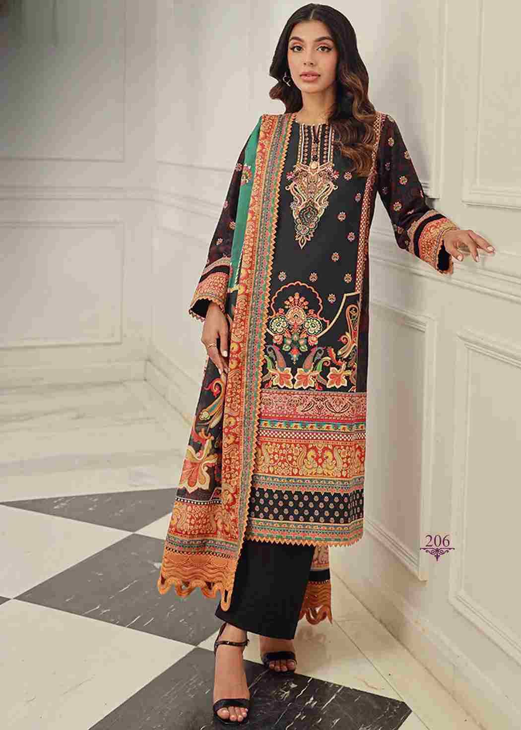 Gulaab Vol-2 By Maryam Hussain 201 To 206 Series Beautiful Festive Suits Stylish Fancy Colorful Casual Wear & Ethnic Wear Cotton Print Dresses At Wholesale Price